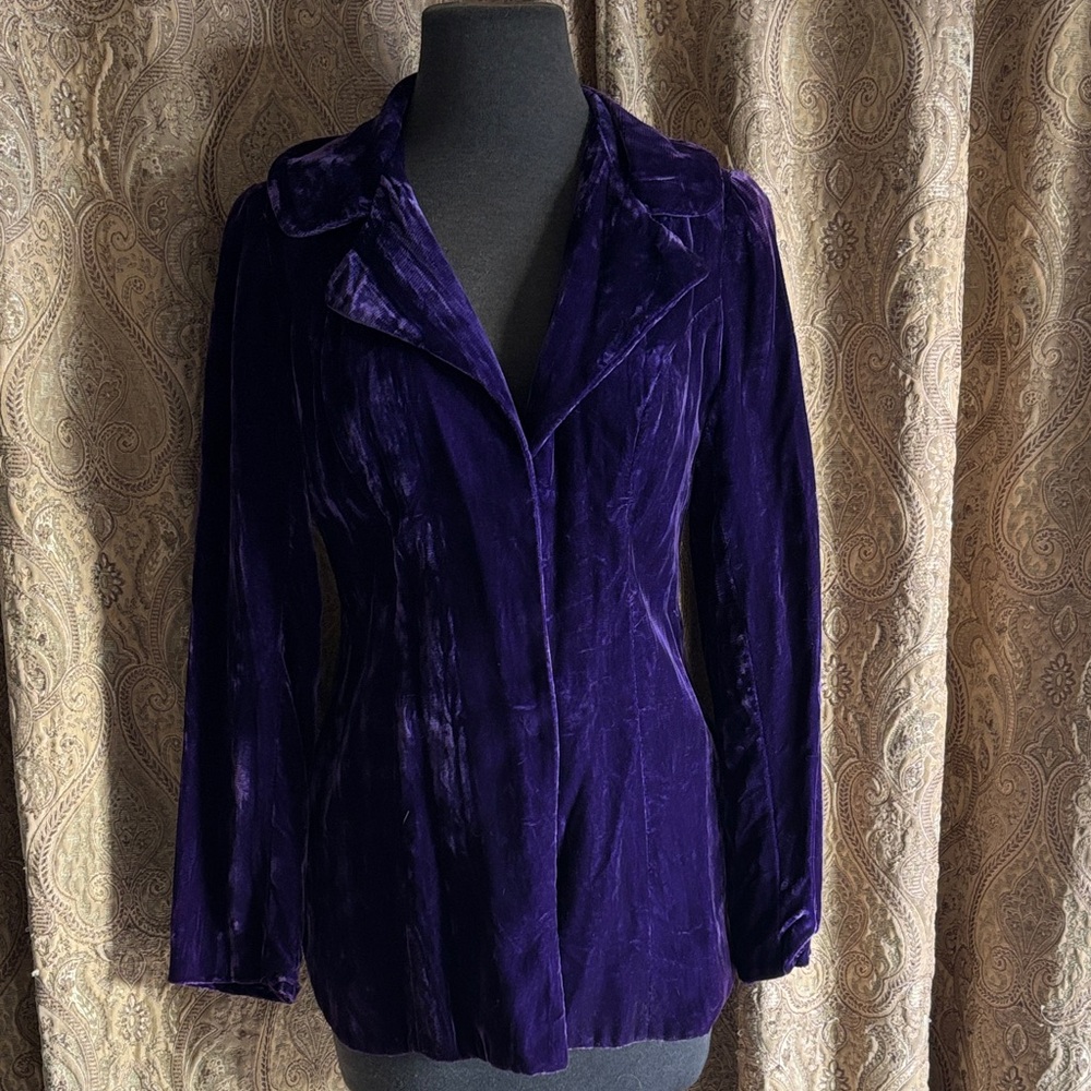 Elegant Purple Velvet Women's Jacket
